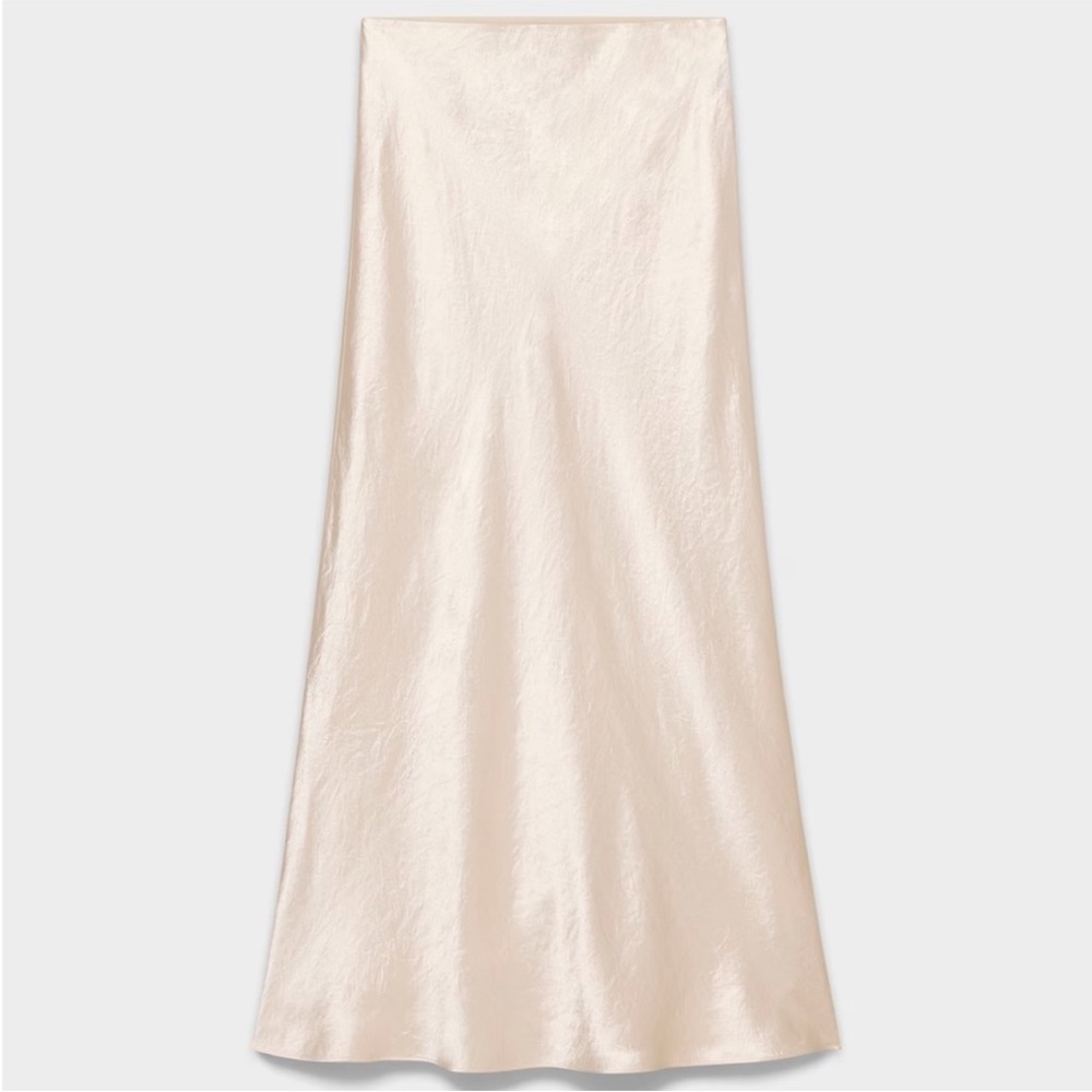 Aritzia Babaton slip satin maxi skirt denude color